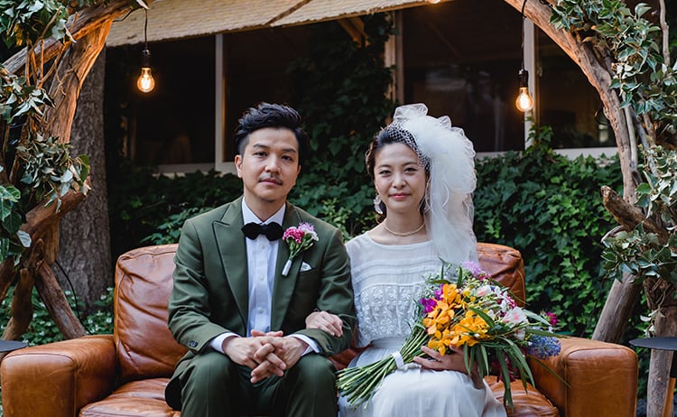 結婚式　スーツ　タキシード　カラースーツ CORDY特典あり】切り替えデザインネイビースーツ/ベスト付き【結婚式